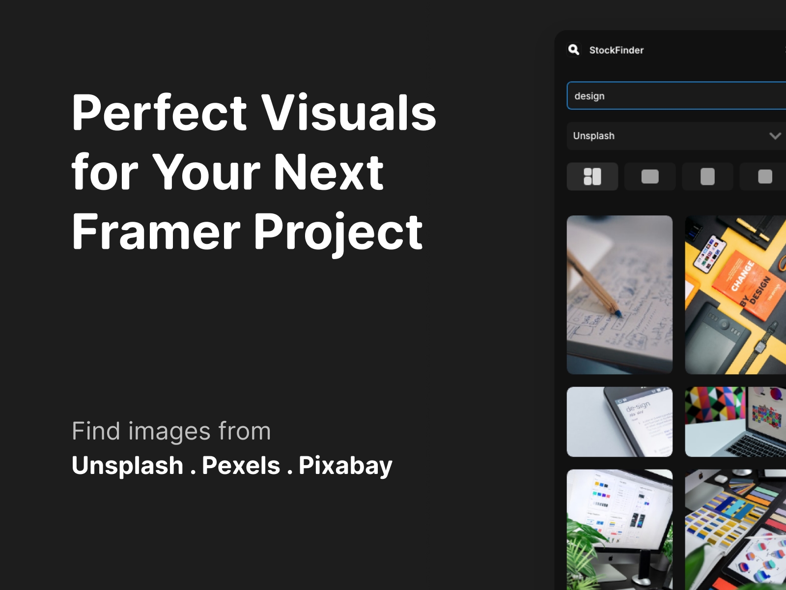 Thumbnail 1 for StockFinder, a Framer Marketplace plugin by Chris Lacorte.